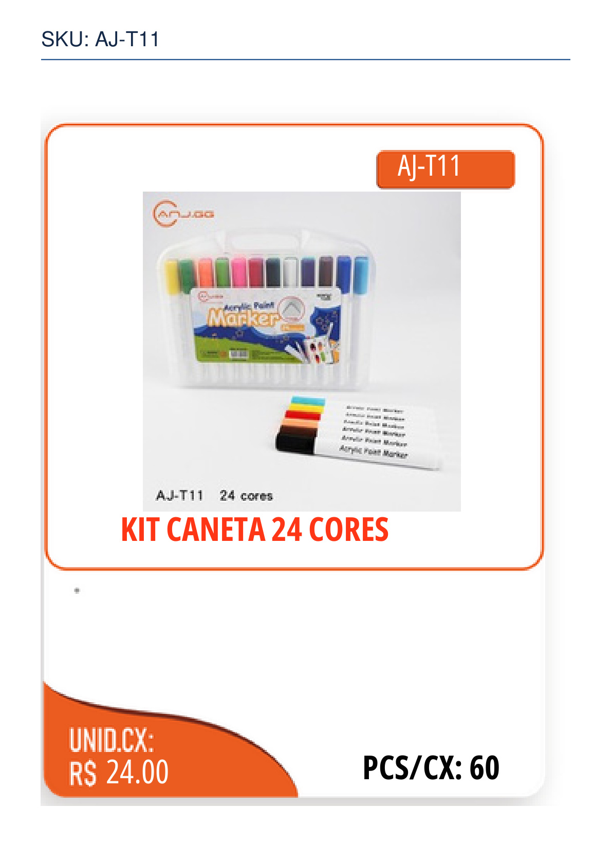 KIT CANETA 24 CORES