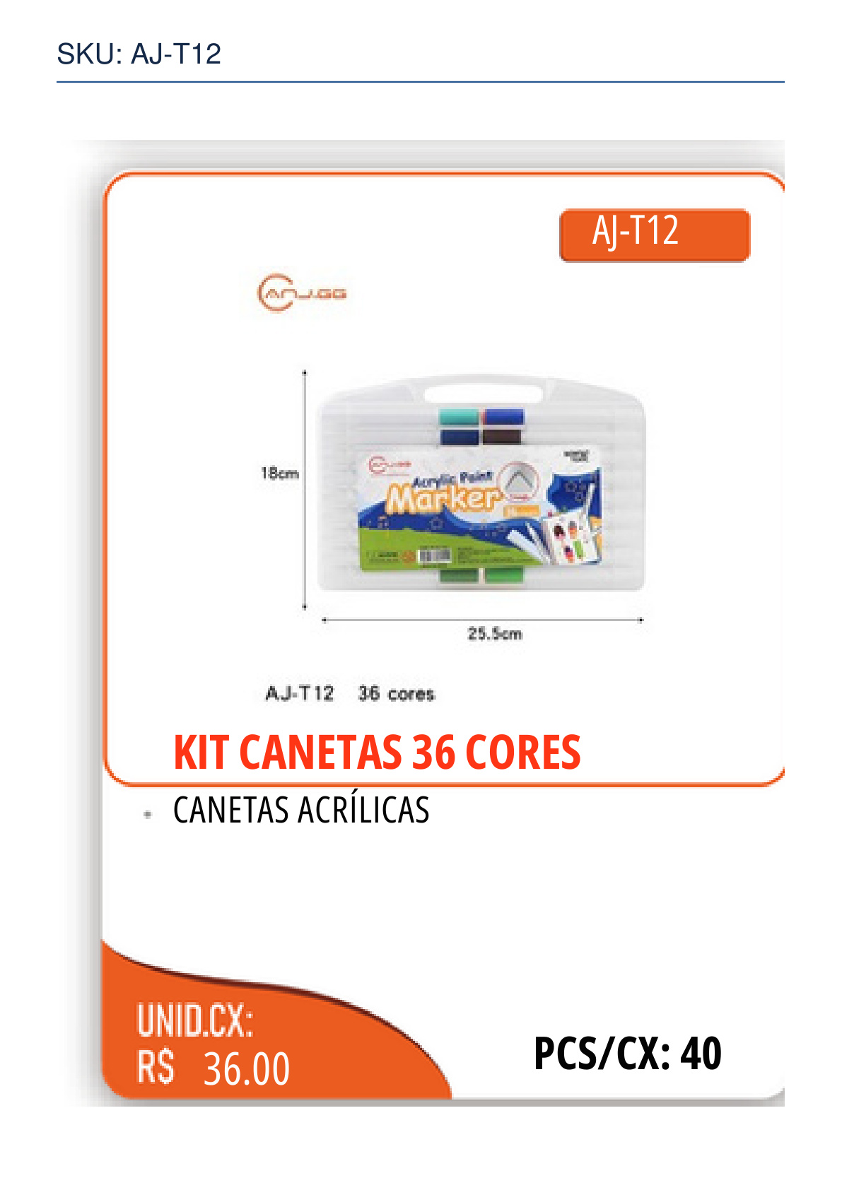 KIT CANETAS 36 CORES