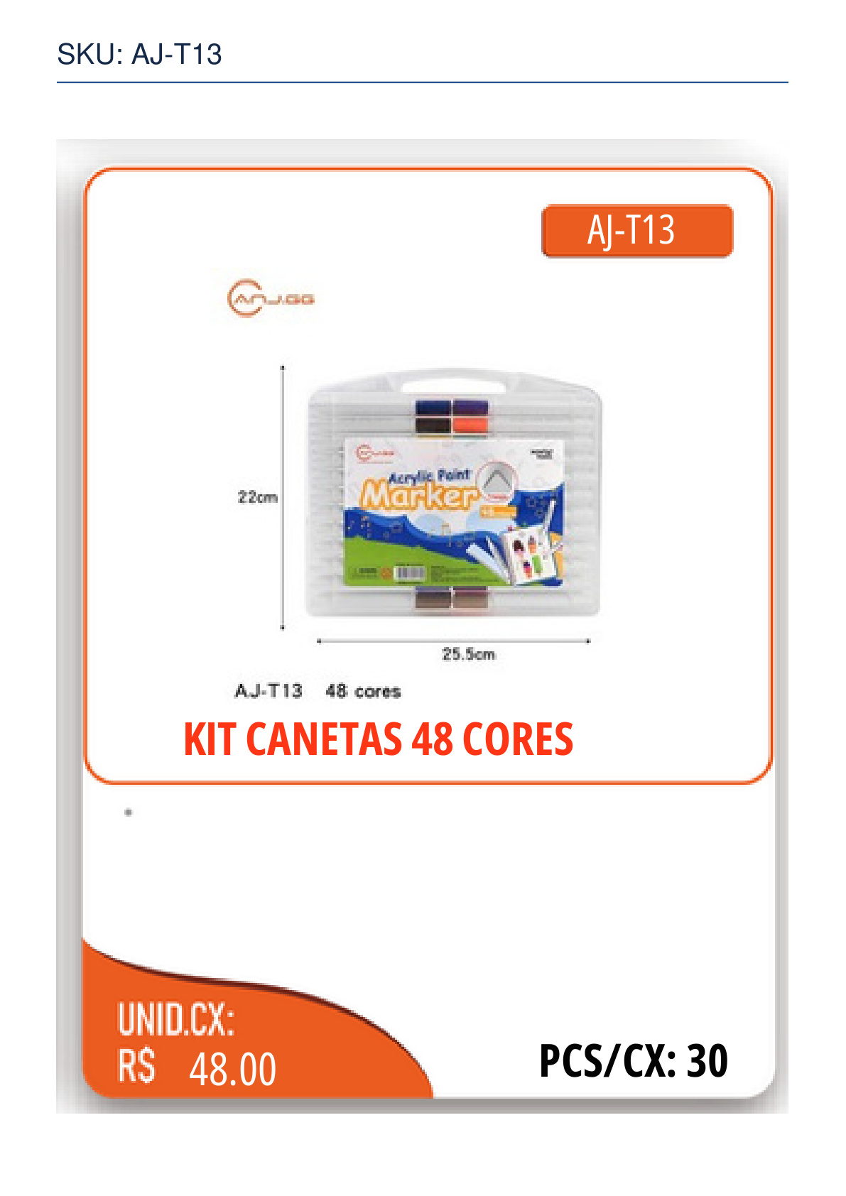 KIT CANETAS 48 CORES