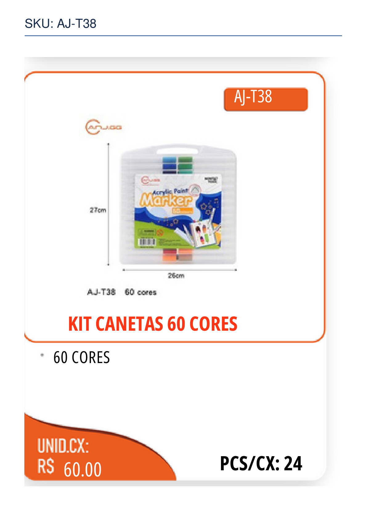 KIT CANETAS 60 CORES