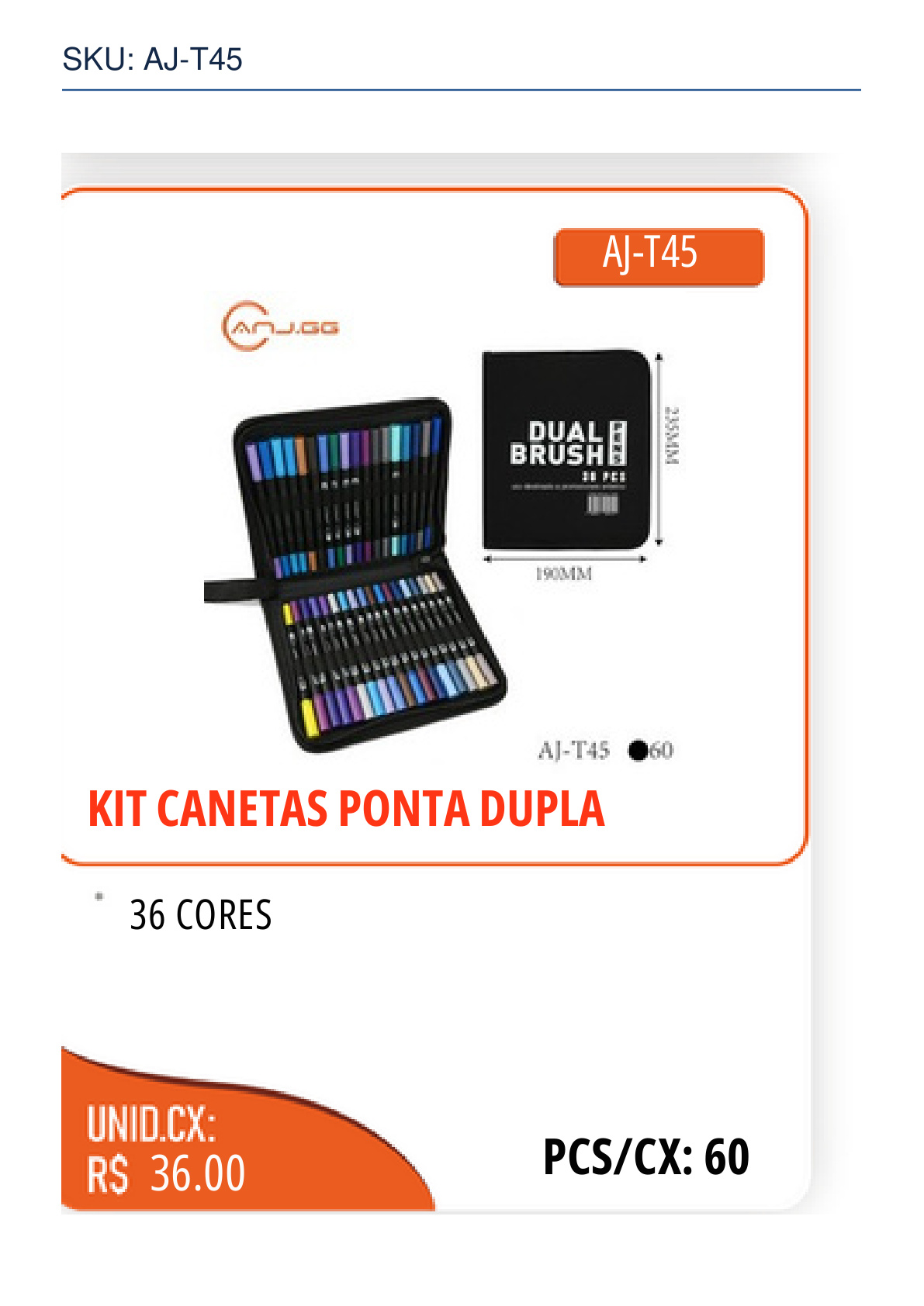 KIT CANETAS PONTA DUPLA