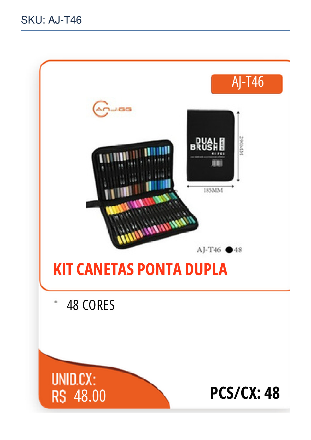 KIT CANETAS PONTA DUPLA