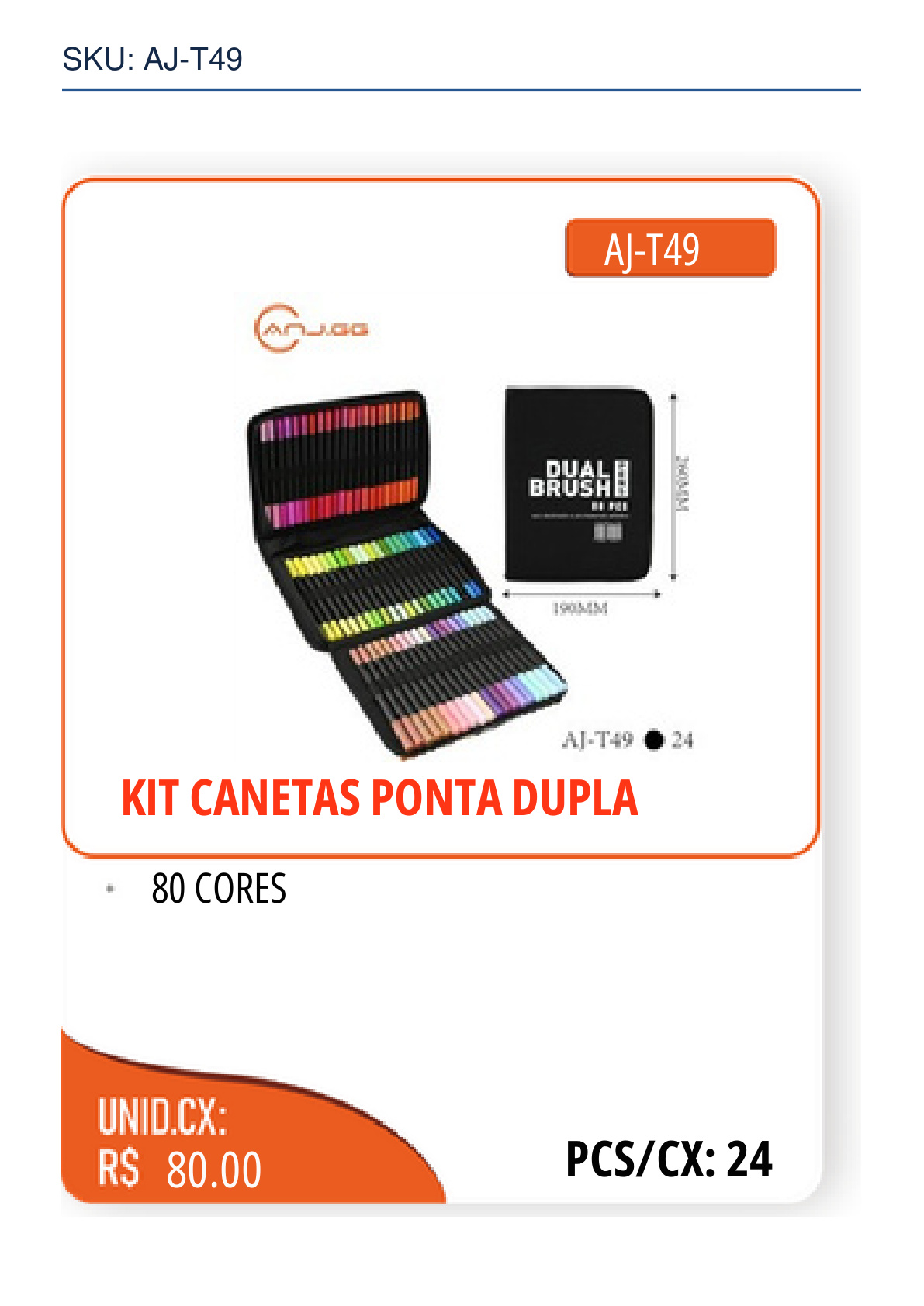 KIT CANETAS PONTA DUPLA