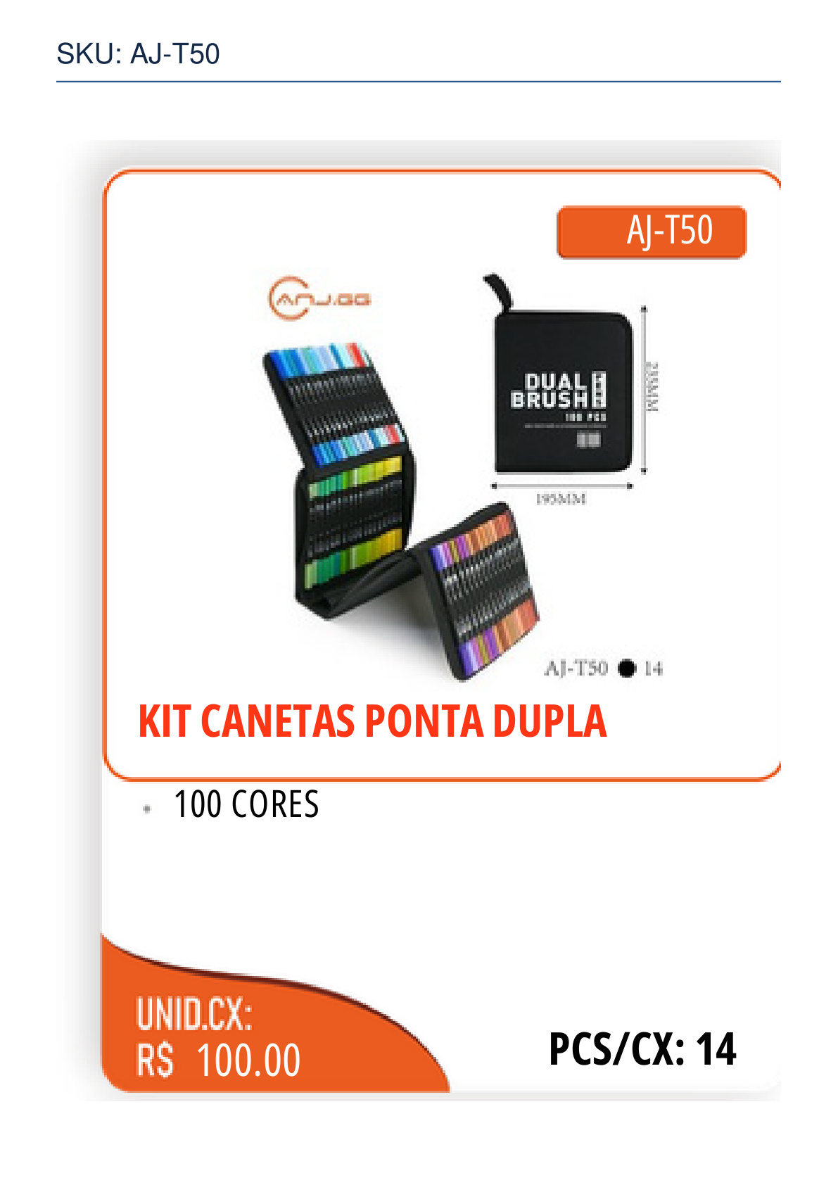KIT CANETAS PONTA DUPLA