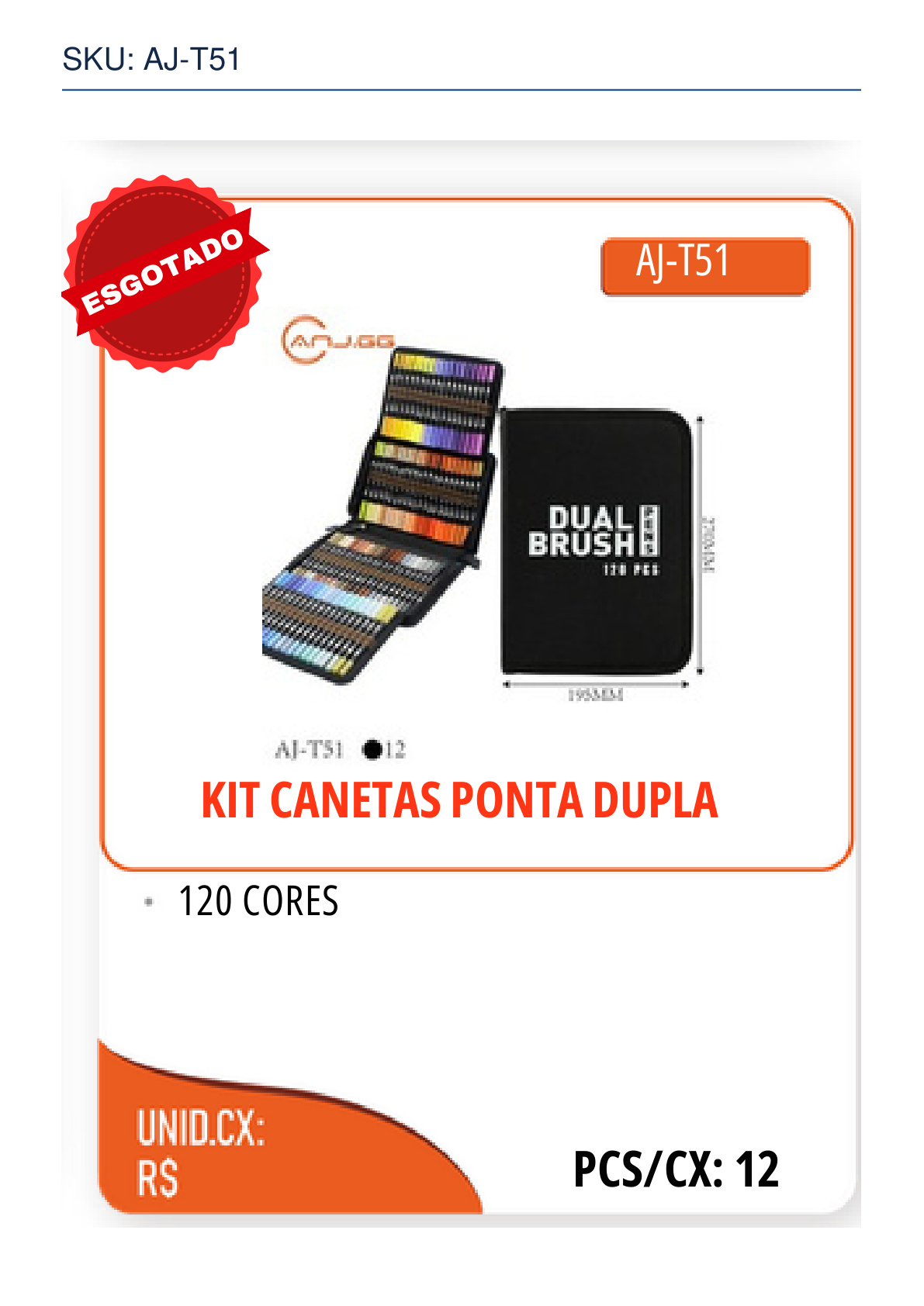 KIT CANETAS PONTA DUPLA