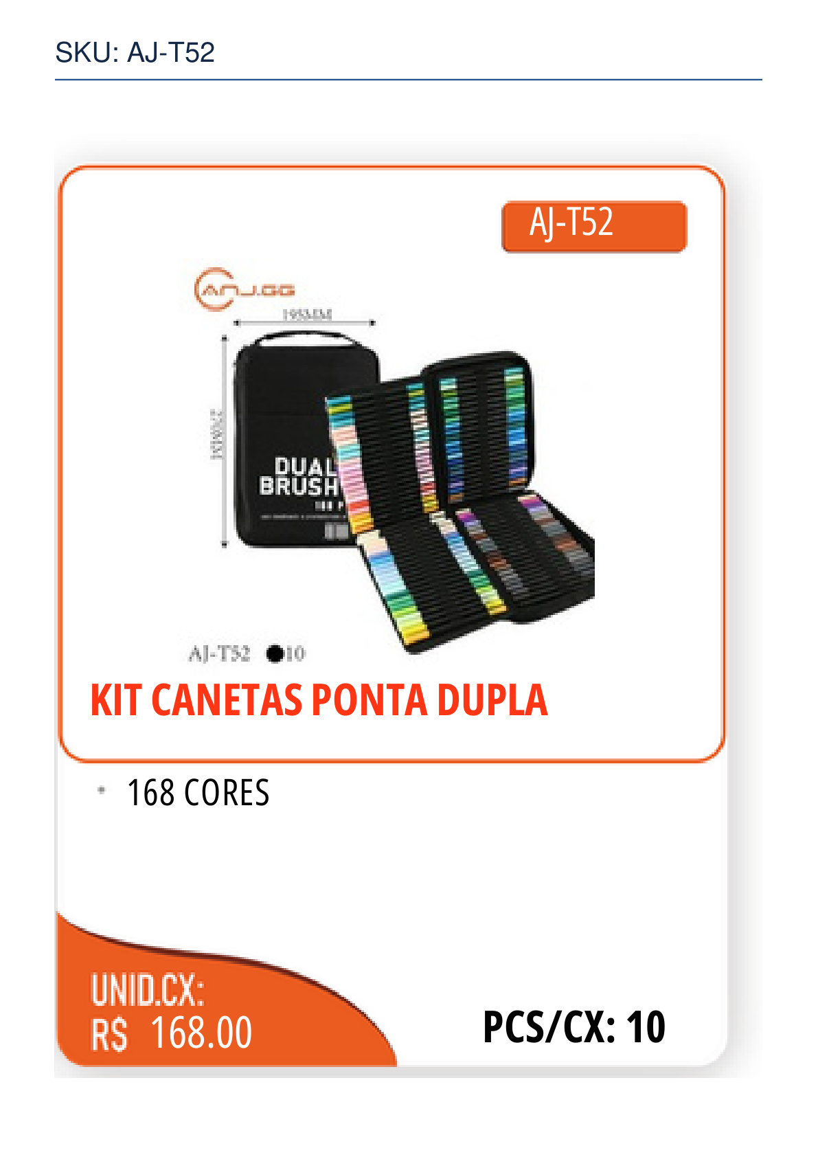 KIT CANETAS PONTA DUPLA