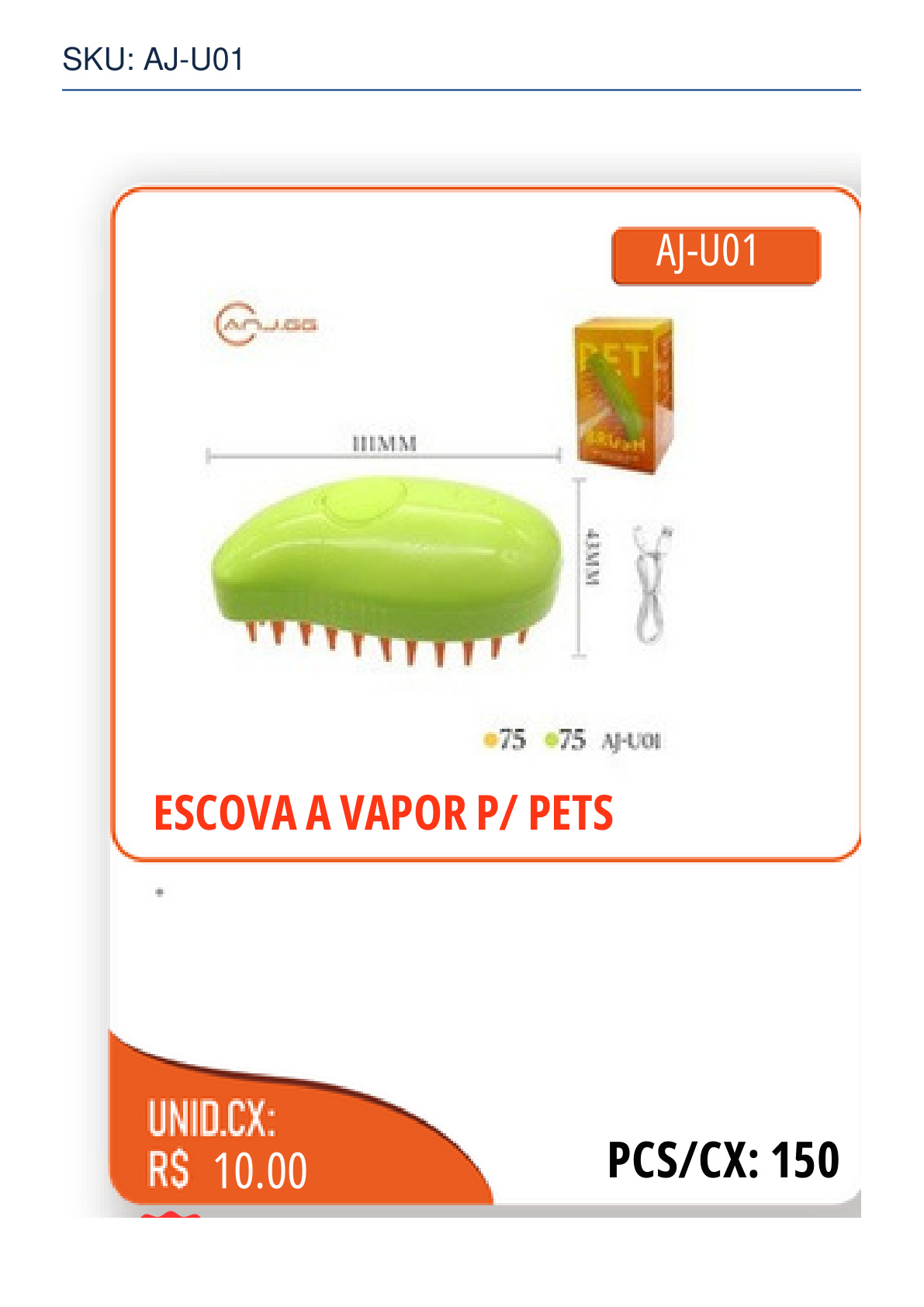 ESCOVA A VAPOR P/ PETS