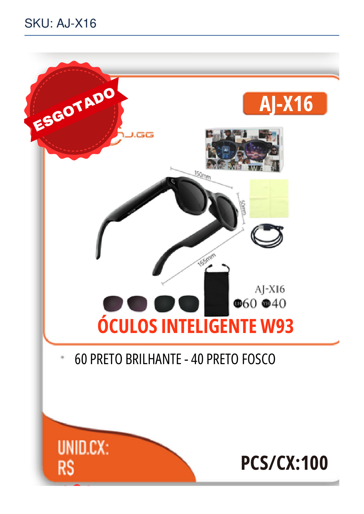 ÓCULOS INTELIGENTE W93