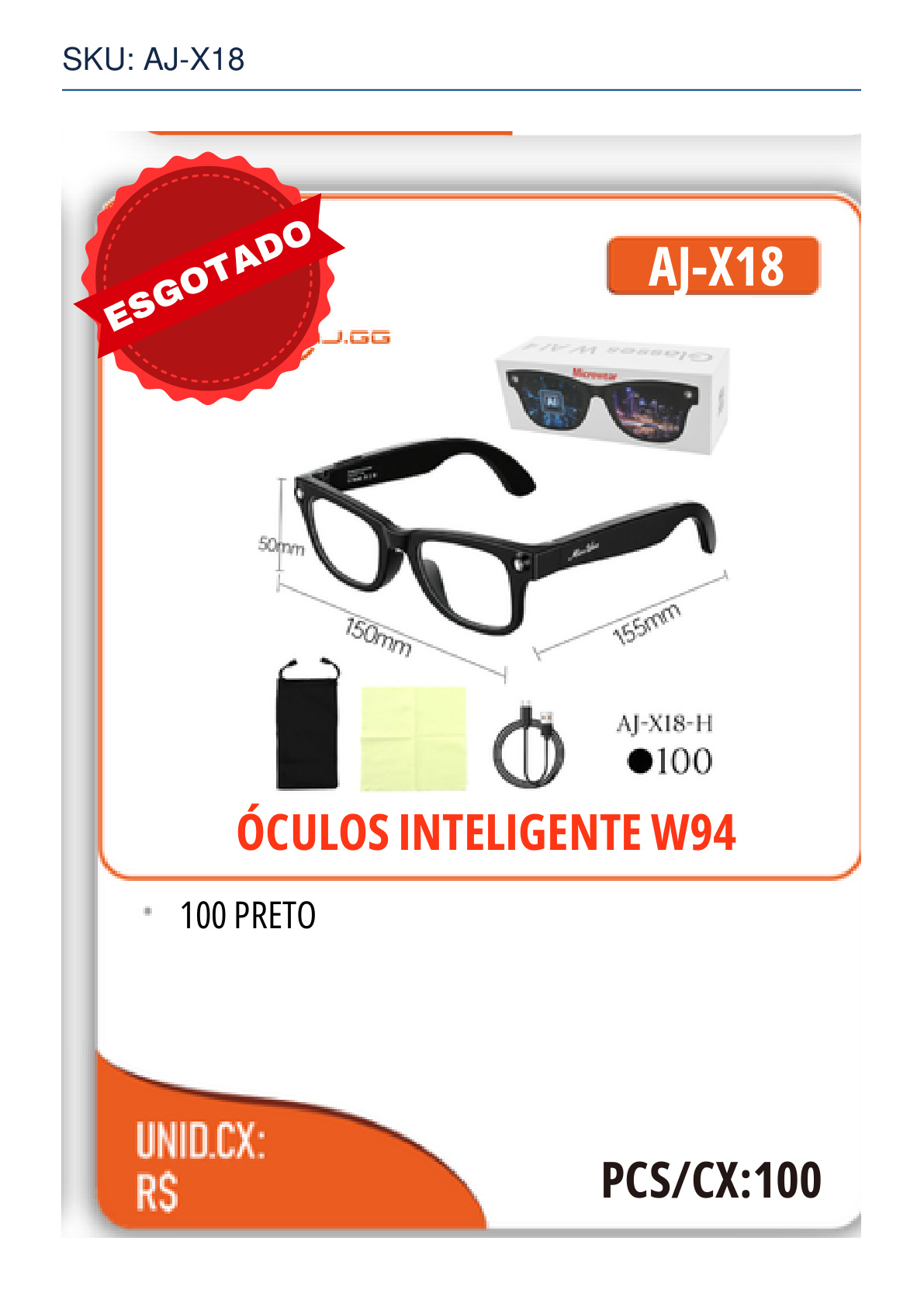 ÓCULOS INTELIGENTE W94