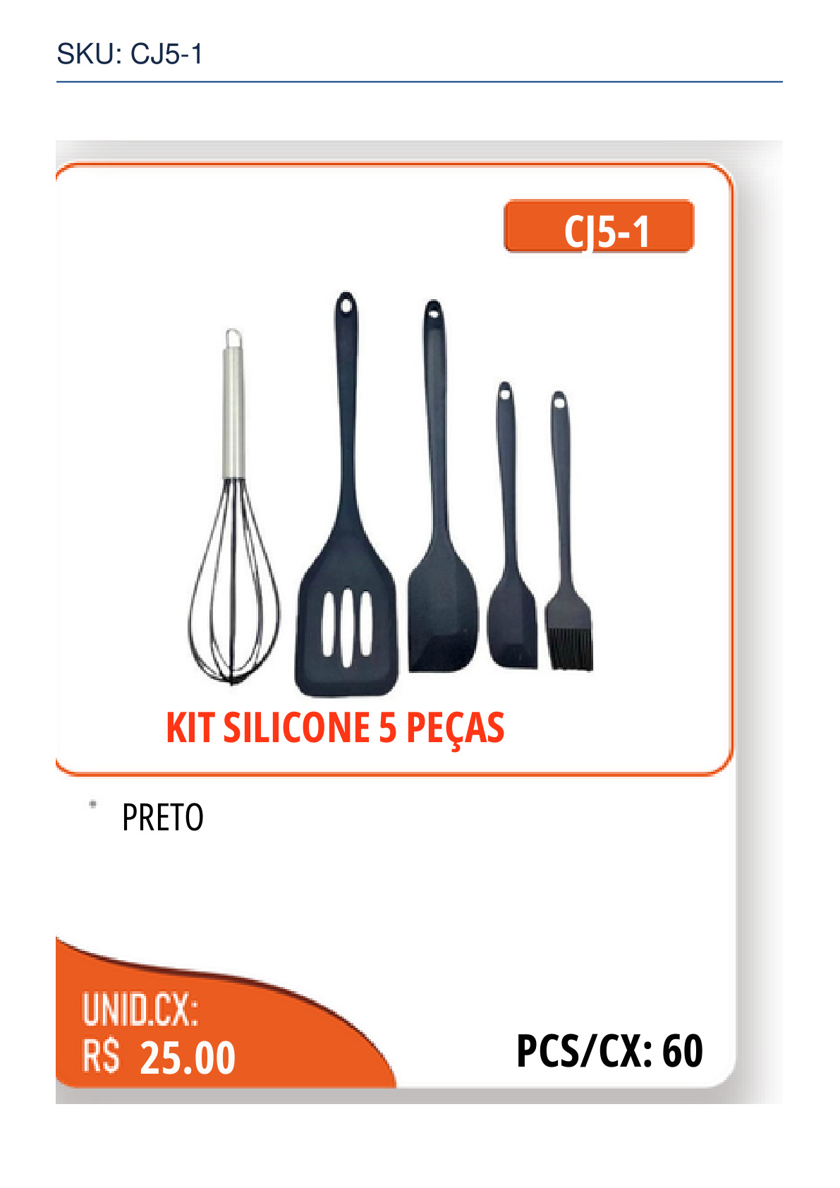 KIT SILICONE 5 PEÇAS