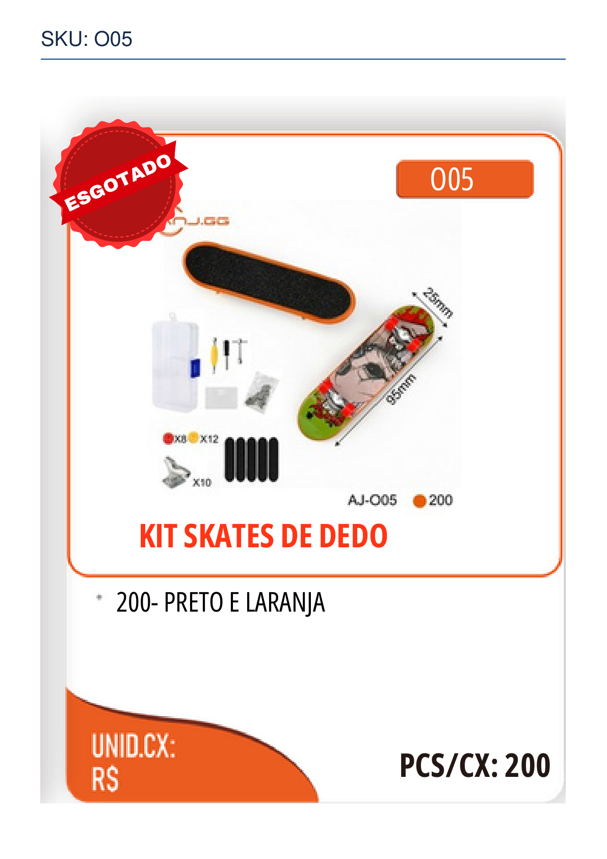KIT SKATES DE DEDO
